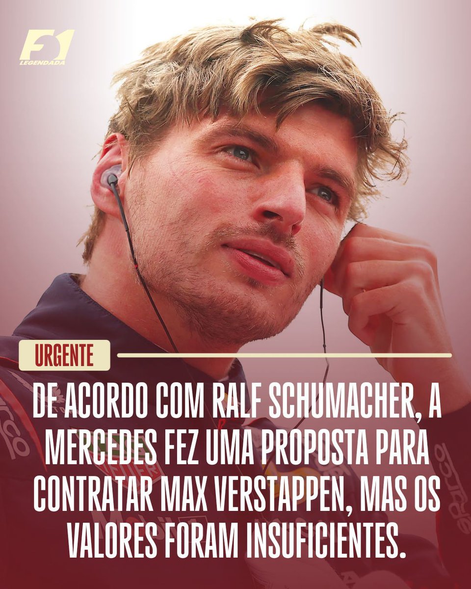 F1Legendada's tweet photo. 🚨 URGENTE!!!!!!!!

Max Verstappen RECUSOU ❌️ a proposta que a Mercedes fez para contratar o Tetra Campeão mundial.

Com isso, fica claro que o futuro de George Russell na equipe está em risco. https://t.co/ccZJDy7WBQ