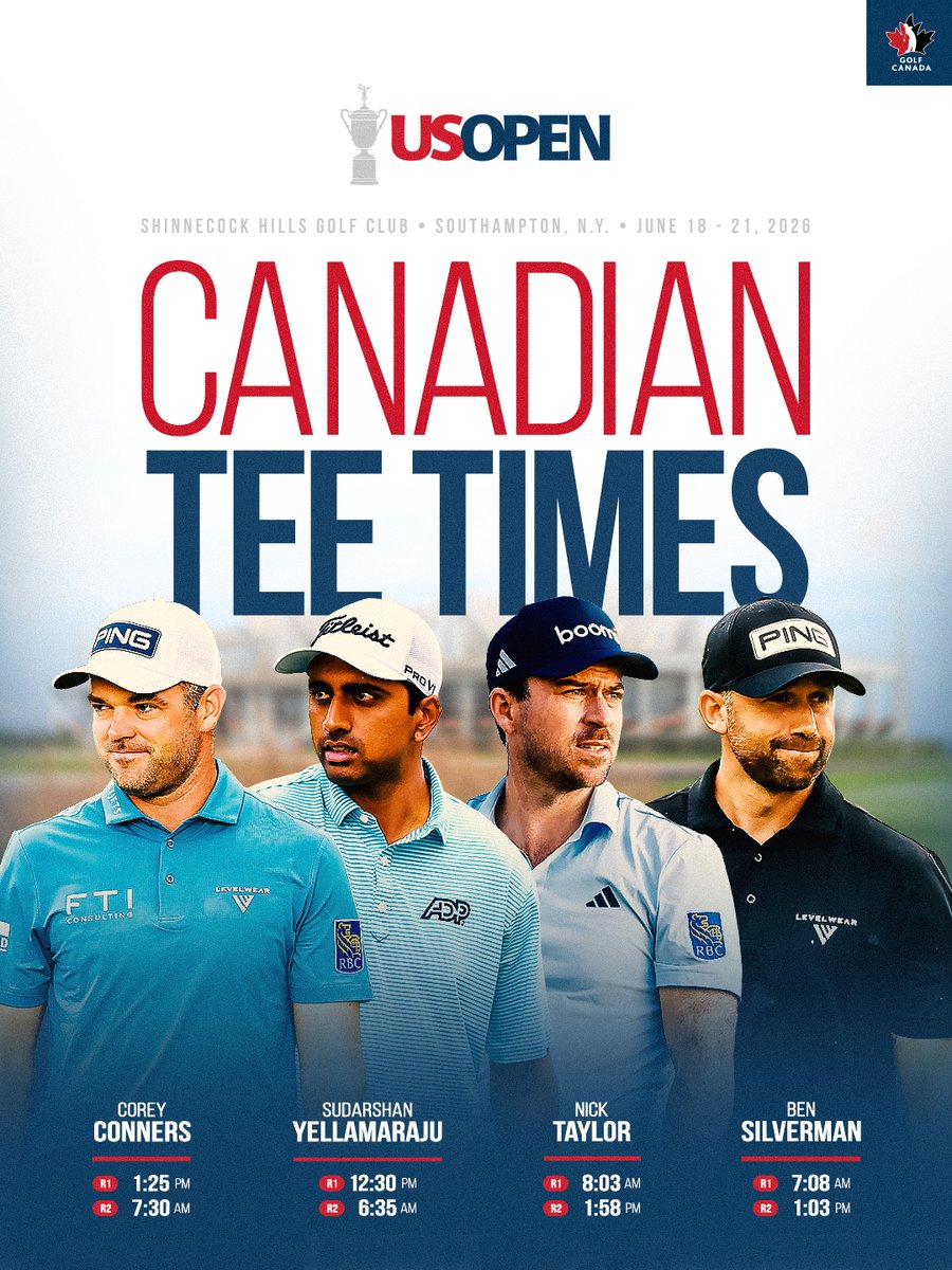 GolfCanada's tweet photo. The scene is set at Shinnecock Hills.

The U.S. Open is here, with Canada’s contingent ready to take on the third major championship of the season 🇨🇦 https://t.co/dJYvT7kMye
