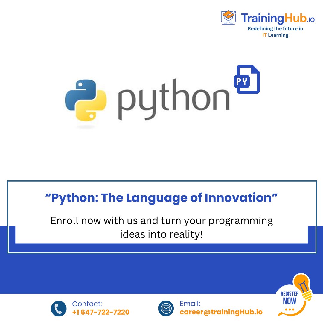 TrainingHubCAN's tweet photo. Master Python. Build Your Future.Learn the world's most in-demand programming language with expert-led Python training at TrainingHub

#Python #LearnPython #FutureOfCoding #DataScience #AICareers #TechTraining #CareerGrowth #ITlearning #ITcourses #ITtrainingincanada #TrainingHub https://t.co/VtVyXZdAmP