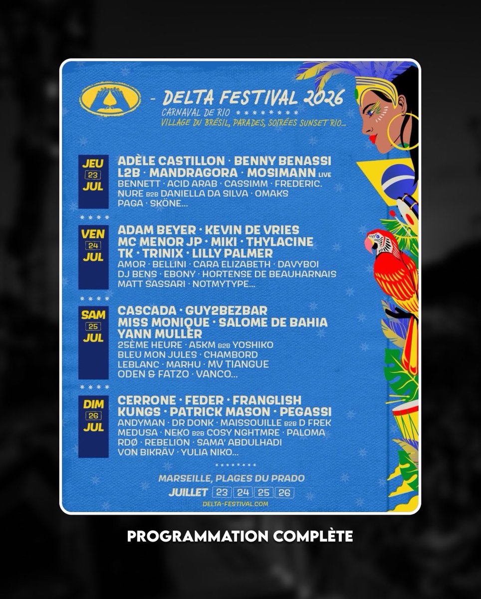 _RapMinute's tweet photo. La programmation du Delta est complète ☀️ https://t.co/M2oIWuSpLq