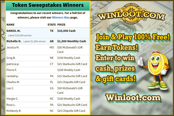 Winloot's tweet photo. 🏆Join our latest #Winners:
💸Daniel M. of Texas — $10,000 Cash
💸Richelle O. of Arkansas — $1,000 Monthly Cash

✔️Play Winloot: https://t.co/eKY36HHxzG
✔️Earn Tokens!
✔️Enter to #win prizes!
💯100% FREE!🆓 https://t.co/RdelETbkw8