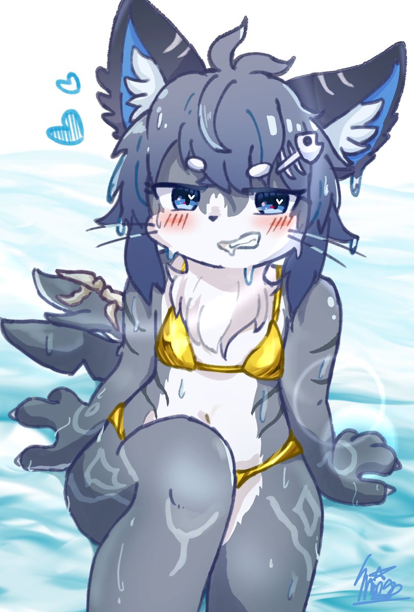shiroan33's tweet photo. #VRCイラスト #Chalo #シャロ
私の中のシャロくんはかわいい！派閥とシャロくんはエッチ！派閥が激闘を繰り広げた結果、エッチ派閥が勝利したので金ビキニ差分も作りました(？) https://t.co/oNomo00PPy