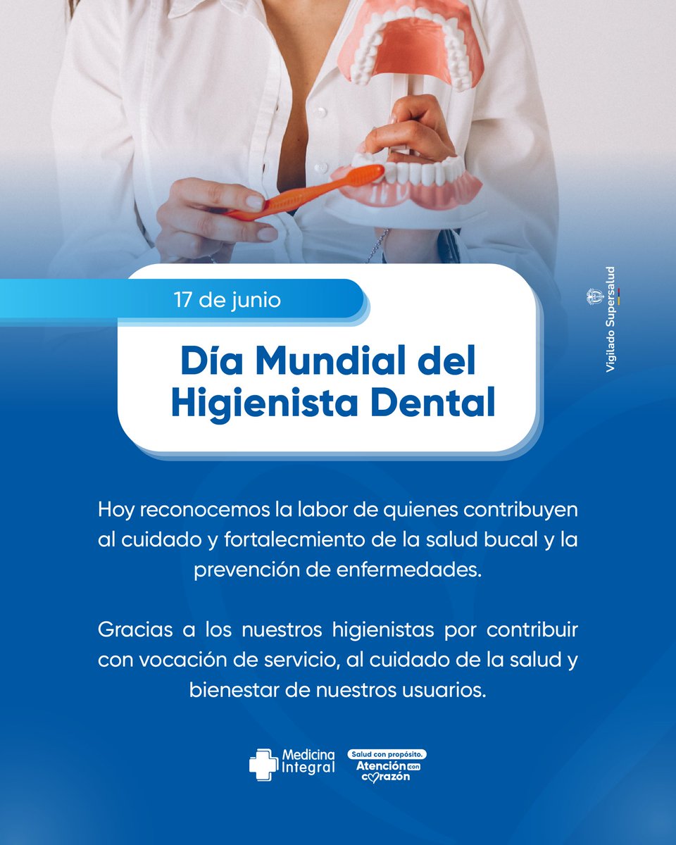Medintegral_SA's tweet photo. En Medicina Integral exaltamos la labor de nuestros profesionales que dedican sus esfuerzos a cuidar la salud bucal de nuestros usuarios, promoviendo hábitos saludables, la prevención de enfermedades y el bienestar integral de cada persona. https://t.co/WsDBYBlZDF