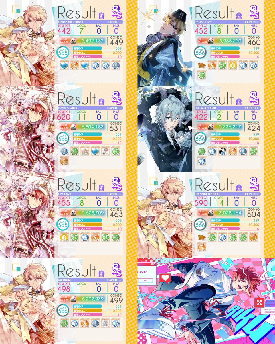 DA_omu78's tweet photo. 編成とリザルトと曲別順位📝

縮小が繋がらない曲が多くて1曲1曲にめちゃめちゃ時間を費やした記念日でしたな…
今年は計算で出した期待値を、今までの中で1番超えられたので大満足❕ https://t.co/B8gHHcXXLJ