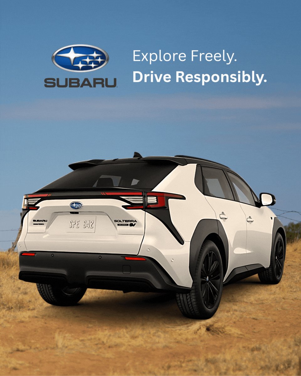 GeraldSubaruNA's tweet photo. Embrace the future of adventure with the Subaru Solterra, an electric SUV designed to elevate your journeys. ⚡

Discover the Solterra today: 708-934-3158 https://t.co/QSmS4vg5Gh