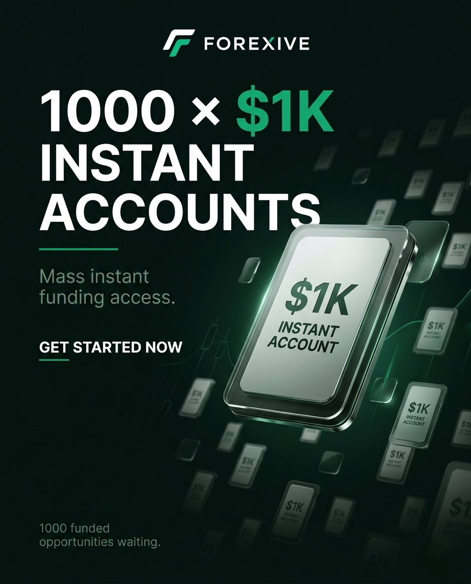 Trade_Cloud_Hub's tweet photo. 🚨 1,000 X $1,000 FUNDED ACCOUNTS GIVEAWAY 🚨

FOREXIVE is giving away:

💰 1,000 × $1,000 Instant Accounts
🔥 30 Winners EVERY DAY
🎁 Total: 1,000 Traders Funded

To enter:

✅ Follow @forexive & @Trade_Cloud_Hub 

✅ Join our Discord👇🏼
 https://t.co/RyC7aOghWS

✅ Follow Instagram👇🏼
 https://t.co/V5B5dNeA1S

✅ Subscribe on YouTube👇🏼
 https://t.co/c3eu75UoEA

✅ Complete the application form👇🏼
 https://t.co/jPnL05abnt

The more active you are in the community, the higher your chances of winning. 🚀

🏆 Invite friends
🏆 Stay active
🏆 Engage with our content
🏆 Boost the server

Who wants a FREE $1,000 funded account? 👀

❤️ Like
🔄 Repost
💬 Comment “FOREXIVE”