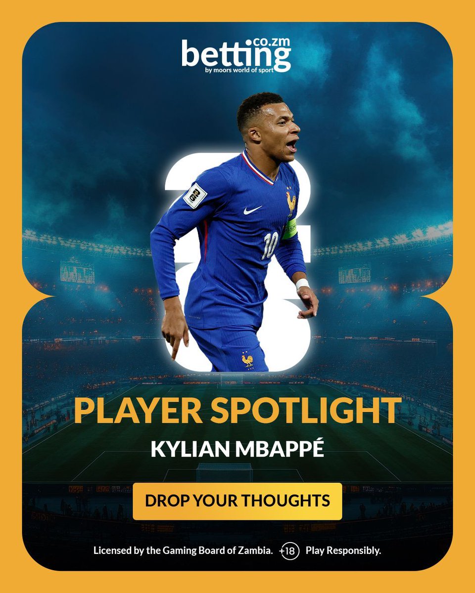 mwos_zambia's tweet photo. ⚡ Speed. Skill. Superstar.
Mbappé is ready to light up the world stage again.
Can anyone stop him? 👀
Kylian Mbappé
#WorldCup2026 #Mbappe #FootballFever #WorldStage #GameOn https://t.co/OOn2Q1yWTX
