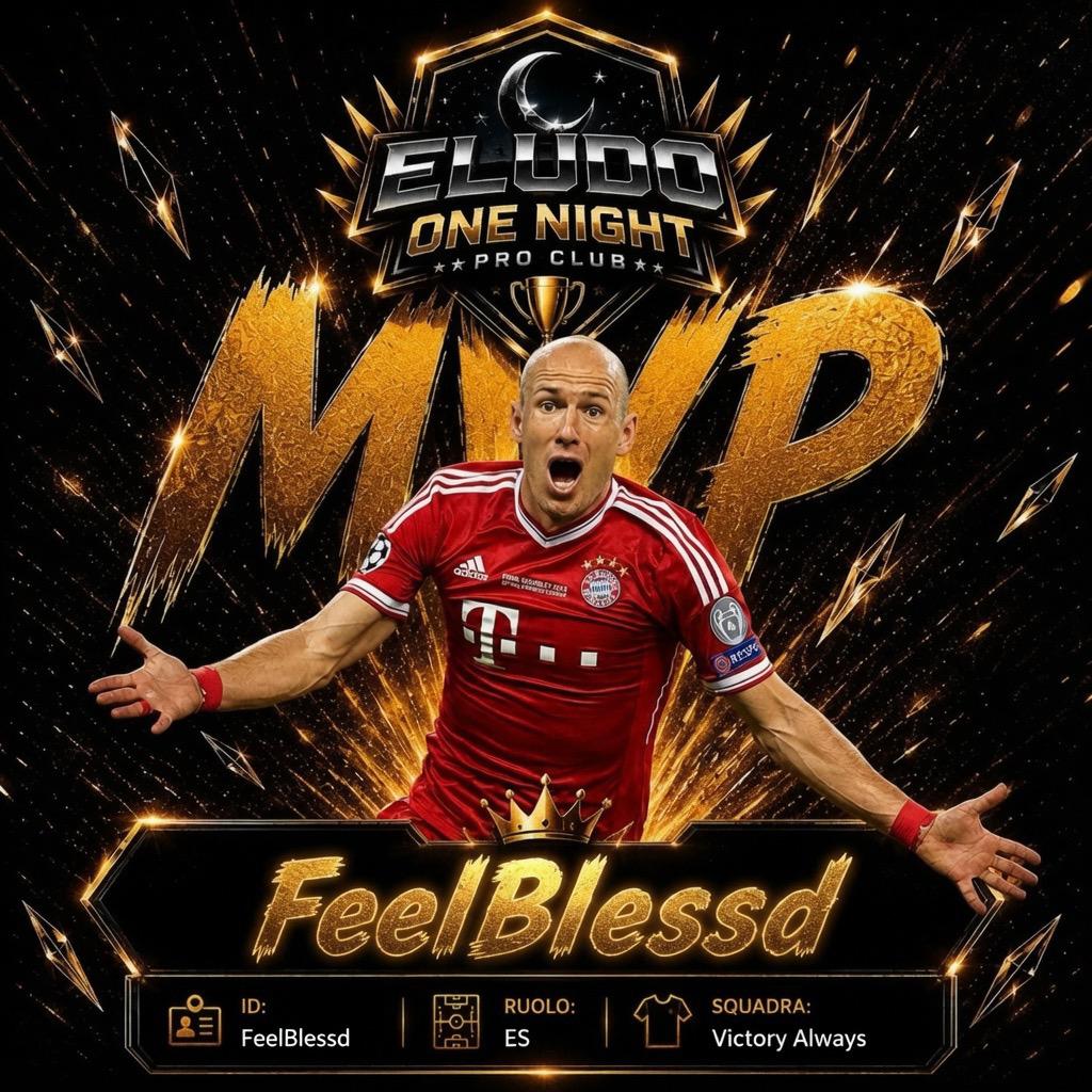FeelBlessd's tweet photo. Piccola soddisfazione personale🏅
@Victory_Always_ @eLUDO_official @waltercardone82 
#Mvp #Proclub #fc #Robben #Winger https://t.co/Pe7icrSSLD