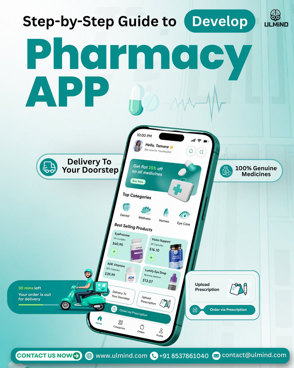 ULMINDOfficial's tweet photo. 💊Take Your Pharmacy Business Online
Custom pharmacy apps by ULMIND - secure,scalable, and user-friendly.
✅Prescription Upload
✅Medicine Catalog
✅Order Tracking
✅Secure Payments
📧contact@ulmind.com
🌐https://t.co/JYn484bRRS
#ULMIND #PharmacyApp #HealthTech #AppDevelopment https://t.co/A2YyrfG0Y4