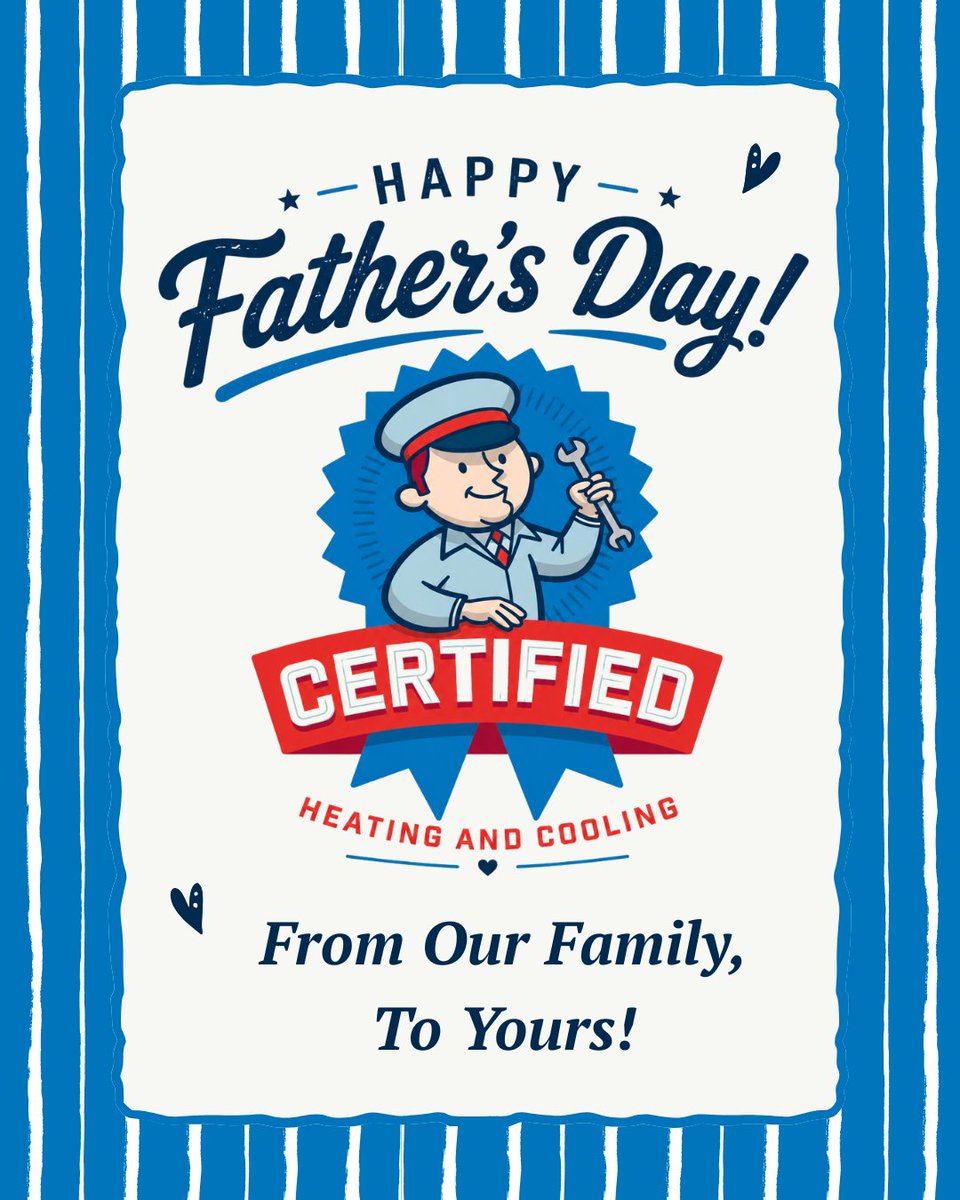 thinkcertified's tweet photo. Happy Father's Day from our family to you!
#hvac #swfl #Thinkcertified #fathersday https://t.co/RdF84Mkdh2