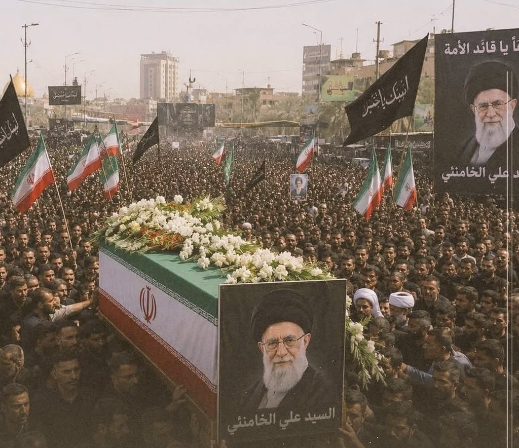 Almotaper's tweet photo. رئيس بلدية طهران يعلن: تشييع جثمان قائد الثورة السيد الشهيد الإمام علي الخامنئي سيُقام في العراق بتاريخ 8 تموز المقبل.
​رحيل عظيم لقامة جهادية وأبوية تركت أثراً لا يُمحى في تاريخ الأمة ومحور المقاومة. العهد هو العهد، والراية لن تسقط. https://t.co/4gcxPxzEyi