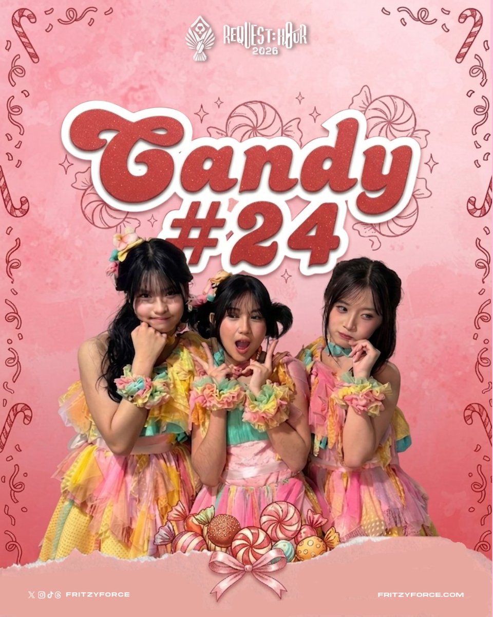 FritzyForce's tweet photo. Everybody get! Everybody eat!

"Candy" resmi mengamankan posisi #24 di JKT48 Request Hour 2026 – Setlist Best 40.

​Thank you so much for making this happen! 

Apresiasi terbesar untuk kita semua yang sudah berjuang lewat vote, doa dan lain-lain. Pencapaian ini adalah bukti nyata dari solidnya kebersamaan kita.

Semoga ke depannya kita bisa terus mengukir prestasi manis lainnya bersama-sama!

Congratulations @RFritzy_JKT48 @AR_AnindyaJKT48 @JTrisha_JKT48

#EverybodyGetCandy 🍭
#JKT48RequestHour2026