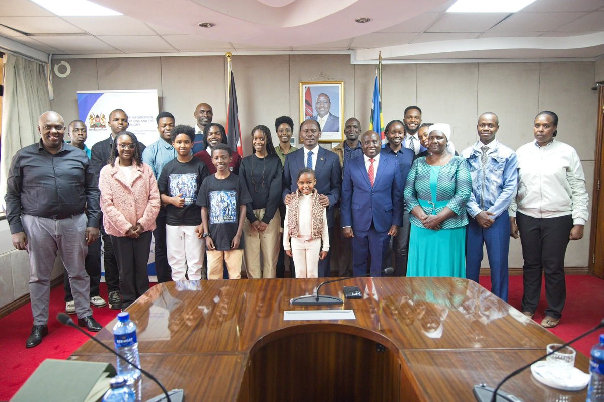 MoICTKenya's tweet photo. The Cabinet Secretary, Ministry of Information, Communication and the Digital Economy, H.E Hon. William Kabogo, EGH, together with Principal Secretary for ICT and the Digital Economy, Eng. John Tanui, flagged off a team of 13 talented students, their trainers and parents, who will represent Kenya at the United Nations-backed AI for Good Robotics Youth Challenge Global Grand Finale, scheduled to take place from 7th to 10th July in Geneva.

Organized by the International Telecommunication Union (ITU), the global challenge brings together young innovators from across the world to showcase their creativity, technological ingenuity, and problem-solving skills through robotics and artificial intelligence.

The Ministry remains committed to nurturing digital talent and creating opportunities for young Kenyans to thrive in the digital economy.