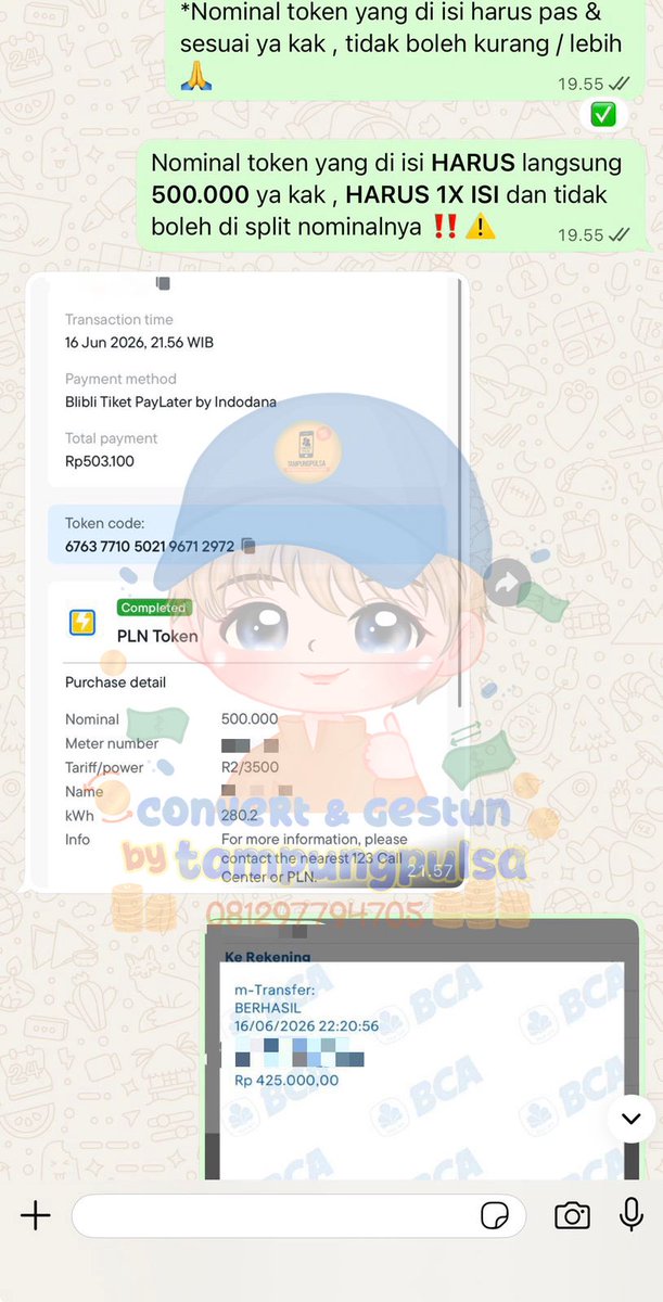 lrubie_'s tweet photo. transaksi realtime 16/06/2026 📝

💰— cici h0nest via scan 1.200.000 ✅
💰— beIibeIi via t0ken 500.000 ✅
💰— s0piIeter via t0ken 1.000.000 ✅
💰— krewd1v0 via VA oren 518.000 ✅

💌 more testi at https://t.co/oVIAsU3l3h https://t.co/8iKHccBaBP