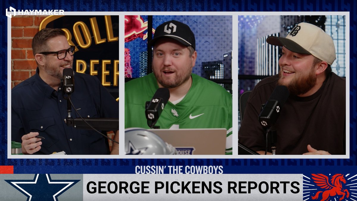 HaymakerNetwork's tweet photo. Do we owe Brian Schottenheimer more credit for the George Pickens non-drama?

@NickHarrisFWST is in THE HOUSE with @BenRogers &amp; @ktfuntweets 

House of Haymaker OUT NOW!
📺: https://t.co/tREhji2IlO https://t.co/OkUOGIxjau