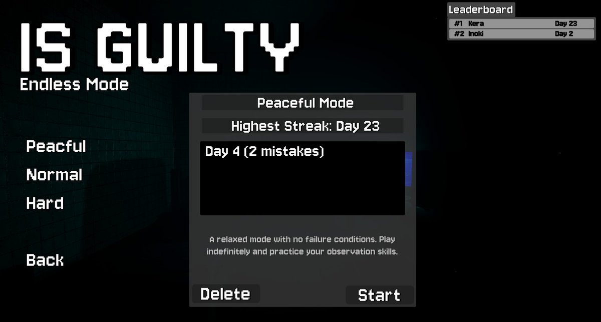 KeeraGames's tweet photo. Endless Mode is coming to Is Guilty very soon.

Infinite shifts. Randomized cases. Global leaderboards. 3 difficulty modes.

Full details: https://t.co/8TvfCTh74S https://t.co/rQHbolGJKK