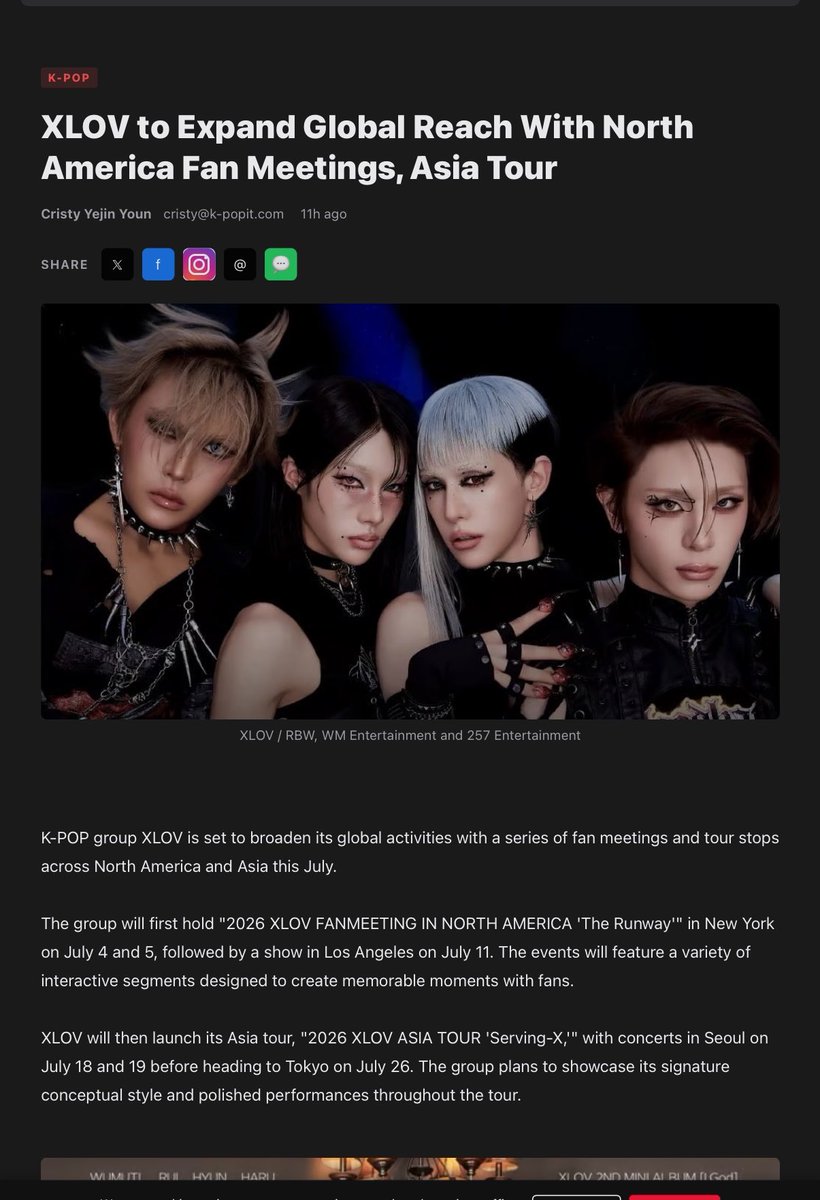 XLOV 🌍 Overseas K-pop Media Coverage 📝 [Report] 📰 K-POPIT | Jun