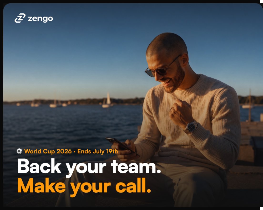 ZenGo's tweet photo. ⚽ The World Cup is already moving markets.

Upsets. Favorites. Next fixtures. Every match changes the conversation. 👀

Trade World Cup prediction markets in Zengo, powered by @Polymarket .

📲 Download @ZenGo 
🏆 Back your team
📈 Buy Yes or No

#PredictionMarkets #worldcup2026 #CryptoUpdates #Web3‌‌ #Bitcoins #eth 
*Subject to local regulation.