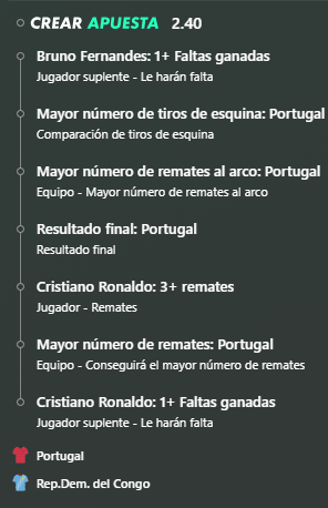 barba_bets's tweet photo. Dejo esto por acá, Bet365, Portugal - Congo.

Dato.

BRUNO FERNANDES, FALTAS RECIBIDAS los últimos partidos con Portugal: 2, 2, 0 y 2 https://t.co/Bz6SnllWdR