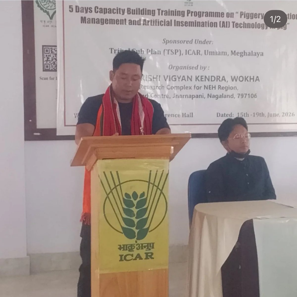 BJP4KisanM's tweet photo. BJP  Kisan Morcha Wokha District, in collaboration with KVK Wokha, successfully kicked off a 5 Days Capacity Building Training Programme on Piggery Production Management and Artificial Insemination (AI) Technology in Pigs from 15th to 19th June 2026.@YepthomiBen @BJP4Nagaland https://t.co/VuIbHLj4L3