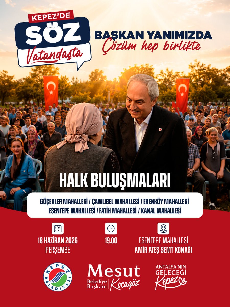 mesutkocagoztr's tweet photo. Kepez'in gerçek söz sahibi olan hemşehrilerimizle bir araya geliyoruz. 

Kentimizin sorunlarını, yapılması gereken çalışmaları hep birlikte konuşacak, ortak akılla hareket edeceğiz.

Göçerler, Çamlıbel, Erenköy, Esentepe, Fatih ve Kanal Mahalle buluşmamızda sizden gelecek talepleri anında değerlendirmeye alıp çalışma arkadaşlarımızı harekete geçireceğiz. Hızlı çözümler ve dayanışma gücümüzle söz vatandaşta.

🗓️ 18 Haziran Perşembe
🕖 19.00
📍 Erenköy Mah. Amir Ateş Semt Konağı

Tüm halkımız davetlidir.