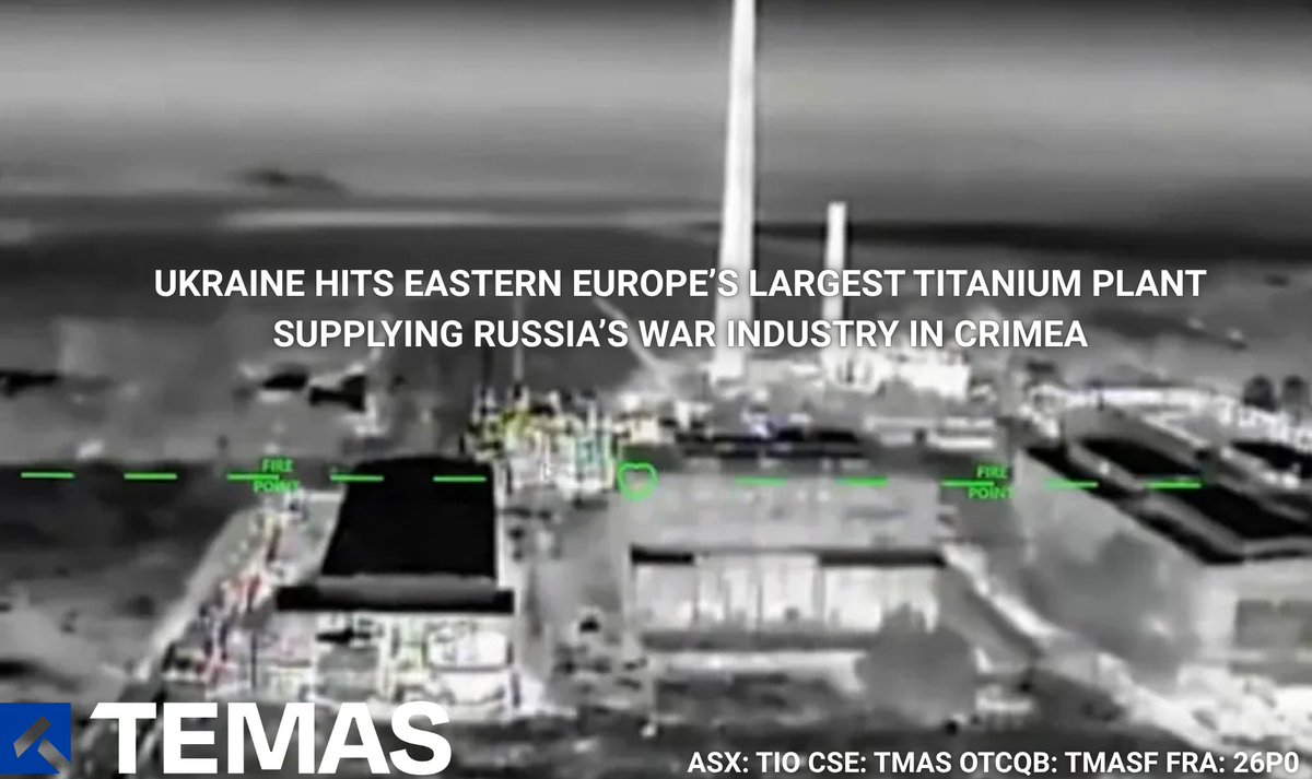 TMASResources's tweet photo. Recent reports highlighting the disruption of a major titanium production facility in Crimea underscore the strategic importance of securing reliable and diversified titanium supply chains. 
Learn more about Crimea Titan plant: https://t.co/HcQuUPKCh3 
$TMAS $TMASF $TIO.AX https://t.co/WylSMcna64
