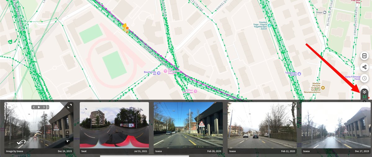 mapillary's tweet photo. Mapillary Update: Captures Nearby 📍

Powered by our radius API, a new counter on https://t.co/VrJadCLTzv opens a carousel of surrounding imagery.

Easily find alternative views, track historical changes &amp; discover new coverage.

Try:  https://t.co/ovAnLFYsUn https://t.co/YHn6EqSKhO