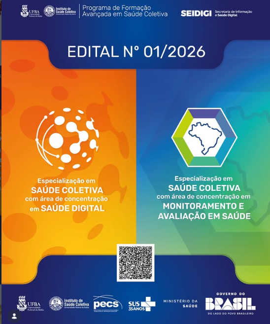 isc_ufba's tweet photo. Já está disponível o edital para os Cursos de Especialização em Saúde Coletiva com área de concentração em Saúde Digital e em Monitoramento e Avaliação em saúde! As inscrições para o processo seletivo começam em 22 de junho. https://t.co/MCpCmlByWB https://t.co/5Qn0kk3SjW