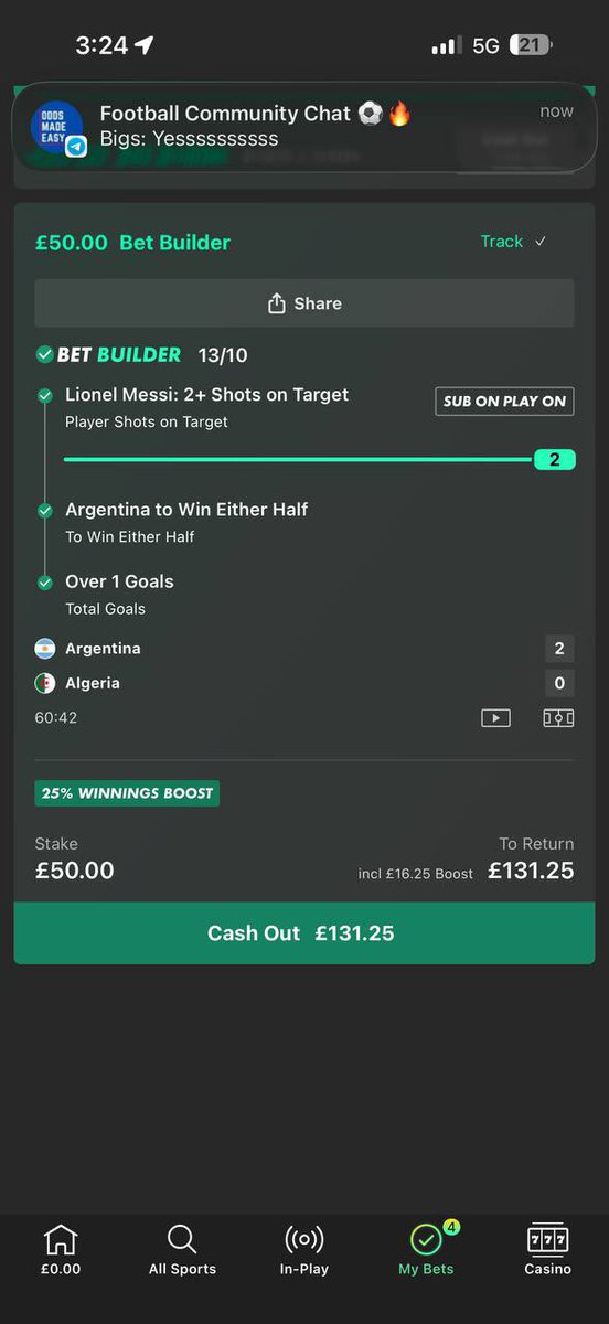 OddsMadeEasy's tweet photo. Good afternoon to everyone except those that didn’t win with us last night 🤑 #worldcup https://t.co/QRchwtUGWp