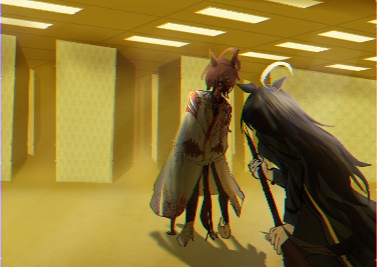 ziartglry's tweet photo. Im a scientist 

Just finished the backrooms and it remind me of this duo

#ウマ娘プリティーダービー
#ウマ娘 https://t.co/ynQVTIEMRV