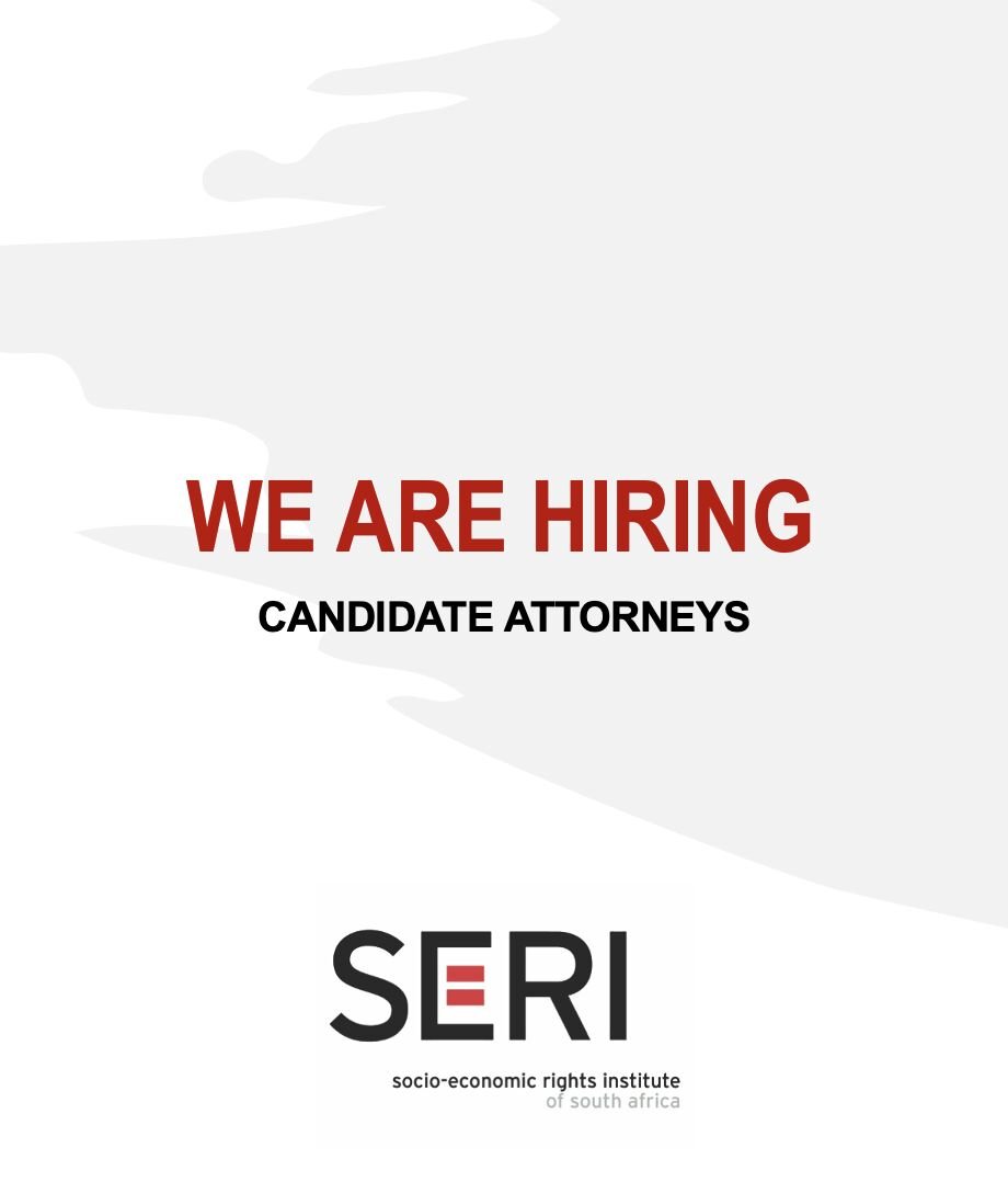 yuthconnect's tweet photo. 📌Socio-Economic Rights Institute of South Africa

[JOB OPPORTUNITIES] SERI is looking for two candidate attorneys to join our team in 2027. 
The requirements for the positions are as follows - 
*Essential*
- LLB Degree. 
- Interest in and, some prior engagement with, human rights law or litigation. 

*Desirable*
- Interest in, and experience of, research and publication. 
- Fluency in any of South Africa’s indigenous languages. 
- Be prepared to work outside the ordinary working hours and with previously disadvantaged communities. 

Please see link for details | https://t.co/AXsDxNmbCz

The closing date for applications is Tuesday, 30 June 2026.