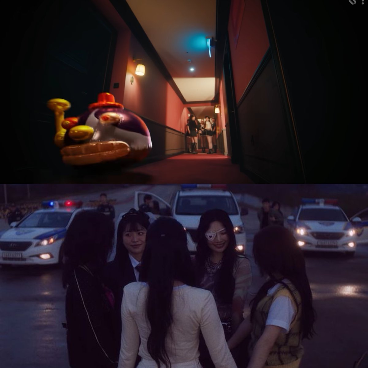 jelllyluvie's tweet photo. When Red Velvet joins hands, they're able to summon Reve to kill for them, as seen in the Birthday MV. People thought at the end of Chill Kill Red Velvet was surrendering to the police, not knowing they were in the formation of their summoning circle to kill again/escape. https://t.co/OKFOtEj7zY