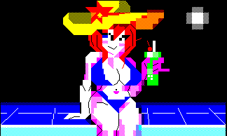 zolge1's tweet photo. ちなみにドット絵すら使えない地獄のMZ-700風ゲーム「DAWNCAR」には、最新技術で描かれた美麗キャラクターグラフィックも登場する！　フランスのJustin Cyr氏によって描かれたここらへんだ。オレの絵と比較すれば、いかにこれが不可能に挑んでいるかわかるだろう。
見える！　美女が見えるぞ！
MZ-700に不可能はない！
https://t.co/sfu9Wh08i0