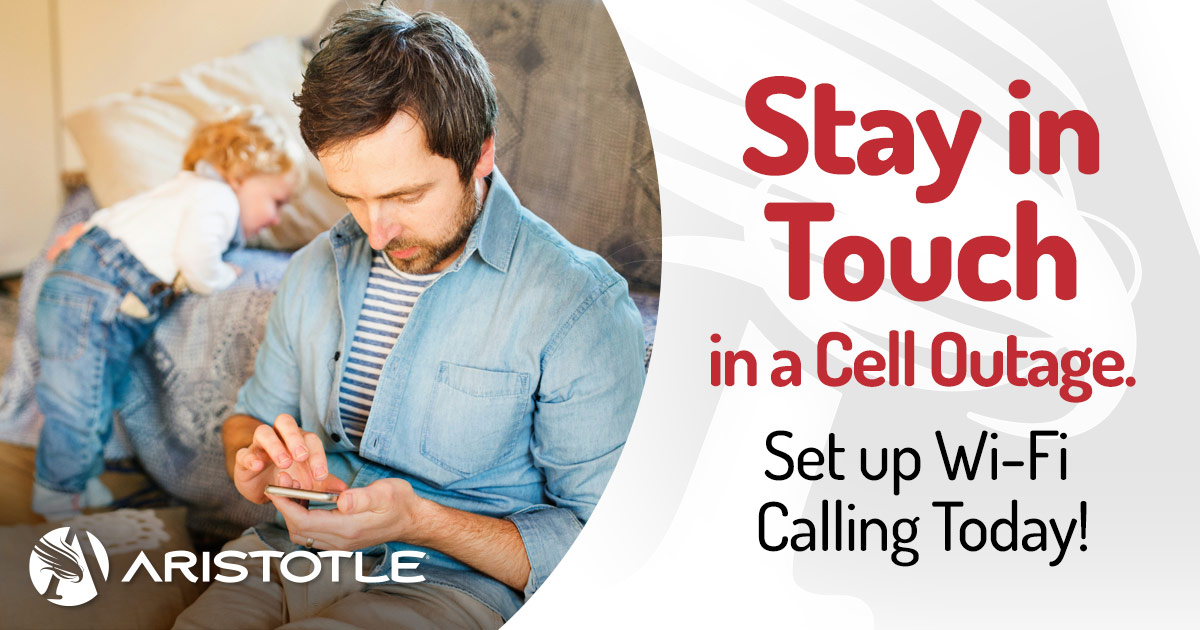 AristotleBuzz's tweet photo. Need to stay in touch during a cell phone outage? Make calls over your Aristotle Wi-Fi! Set up Wi-Fi Calling now so you're ready when it matters most, whether it's an emergency or simply staying connected with family and friends.

Learn how in our FAQs:
https://t.co/6ZXlwhShsf https://t.co/USvlaPuN2n