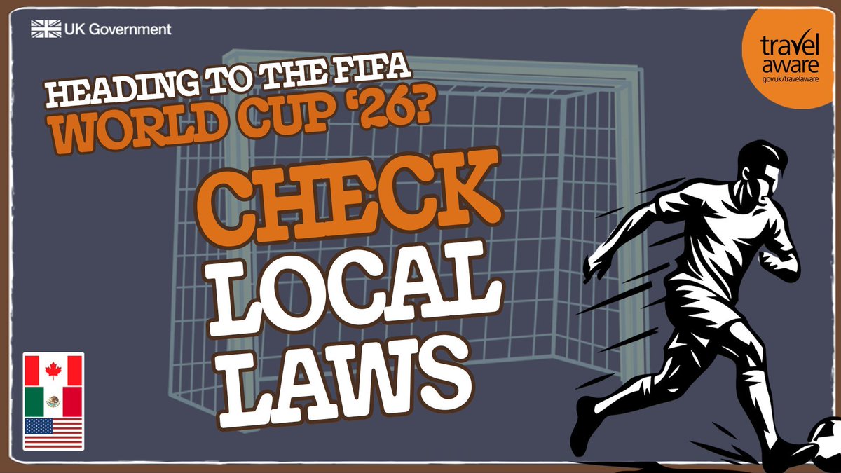 PrisonersAbroad's tweet photo. ⚽️ Heading to the FIFA World Cup? Laws can differ between host nations. Understanding them helps keep your trip running smoothly.

Read up on travel advice for your destination before you go ⬇️ 

https://t.co/xgiMSpa1W8 https://t.co/EaCkyxkzke