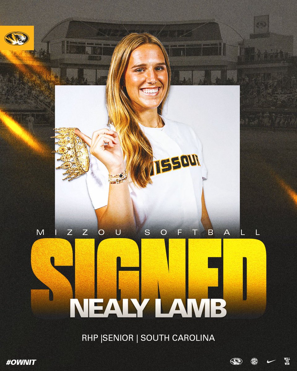 MizzouSoftball's tweet photo. A game-changer is headed to CoMo 🔥

Officially a Tiger, Welcome Home @nealylamb ✍️🐯

#MIZ🐯🥎 | #OwnIt https://t.co/Cg6UD9by0f