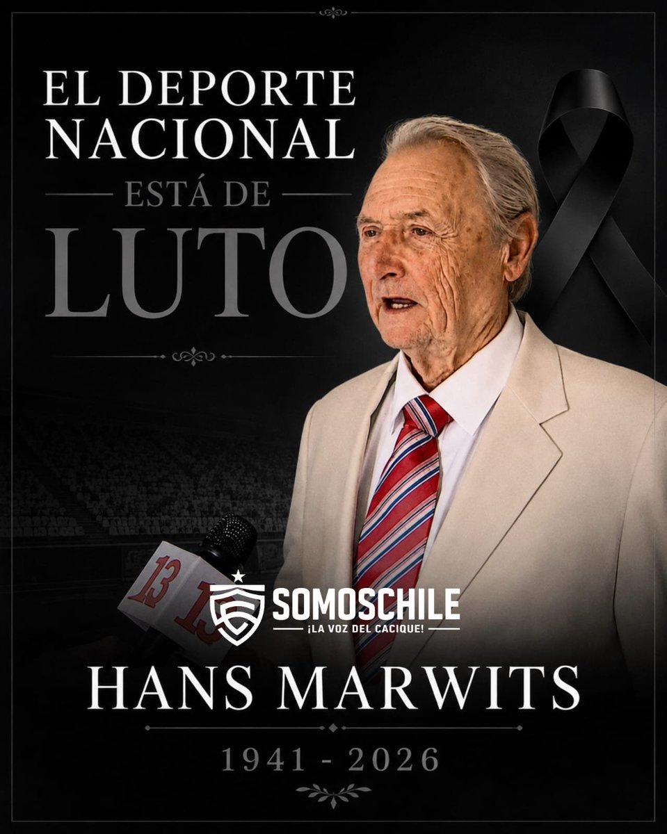 SomosChile_X's tweet photo. "Las grandes voces nunca se van del todo. Gracias por acompañar al deporte chileno durante toda una vida. Descansa en paz, Hans Marwitz. 🖤"

Vuela alto Gringo. 🕊🤍 https://t.co/Uq4JC4i5Sh