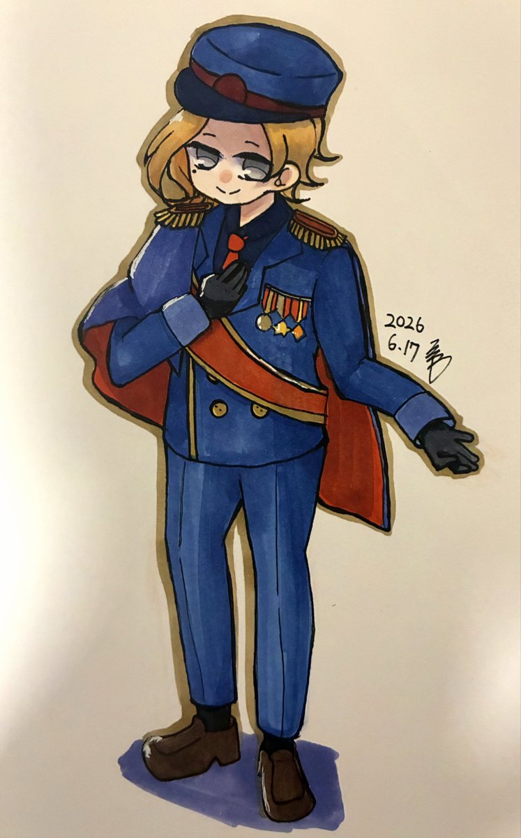 enomemone's tweet photo. 【一次創作】うつろくん
前あげた爛くん、あかりちゃん(6/1投稿)達の中で1番偉い人です。
#OC #創作 #アナログ #コピック https://t.co/2Jbdcx8agM