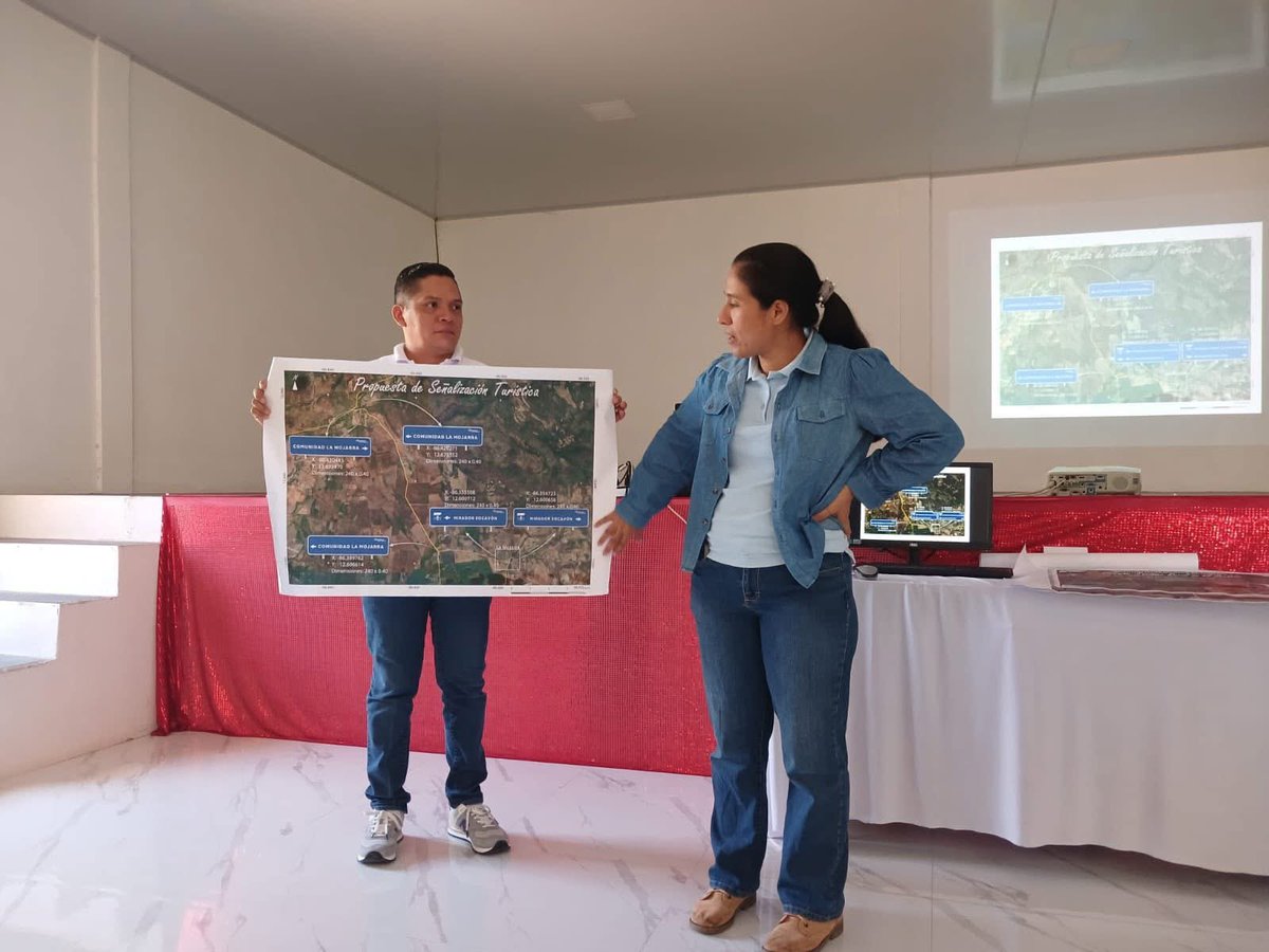 InturLeon's tweet photo. INTUR León entregó a la Alcaldía Municipal de El Jicaral cinco instrumentos turísticos: Mapa Turístico Municipal, Mapa Turístico Urbano, Mapa Turístico del Cañón El Jicaral, Mapa del Circuito de Turismo Rural en El Socavón y una Propuesta de Señalización Turística. 🤩🤝🗺️🎒🥾🏞️ https://t.co/7DBGK4Bvd6