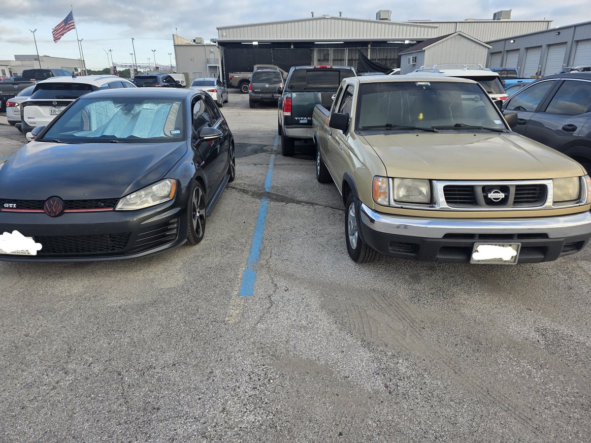 MostlyRandy's tweet photo. My babies, 15 VW GTI and 98 Nissan frontier. Very cool to have cars im proud of https://t.co/PxCjtuNs0m