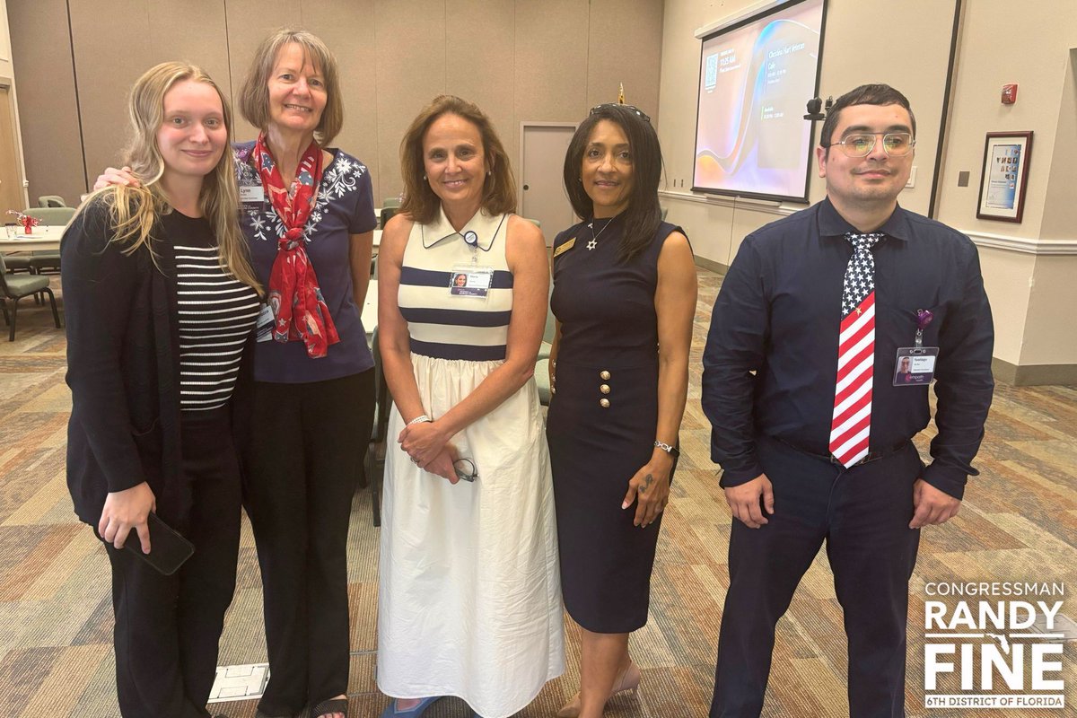 RepFine's tweet photo. Proud of my team for representing our office at two important veteran events in Marion County yesterday.

They joined Todd Belknap of Vets Helping Vets and @RepKatCammack at the Marion County Commission meeting as it passed a proclamation for PTSD Awareness Month and attended the Veterans Café breakfast at Empath Hospice in Ocala.

We will always stand with our veterans.