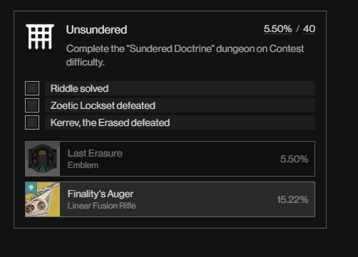 TeasingTeddy's tweet photo. @A_dmg04 Appreciate everything you've done, Dylan. Is the Sundred Doctrine contest triumph getting adjusted to 0 score, similar to Crown of Sorrow's triumph? Contest triumphs have never been worth score &amp; its a bummer losing max score to this as one of the few players who can achieve it. https://t.co/u1gBTUF2PC