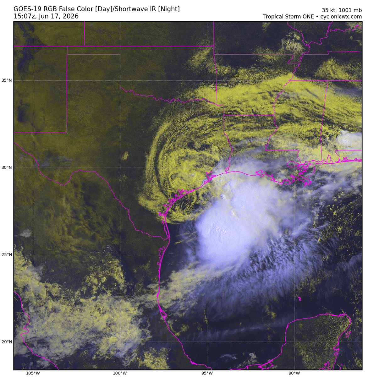 Doglas2003's tweet photo. Tropical Storm #Arthur has formed this morning, the season's 1st name storm and is expected to move into Texas, flash flooding remains the primary concern from Arthur #tropicswx https://t.co/oD5wbgSlBp