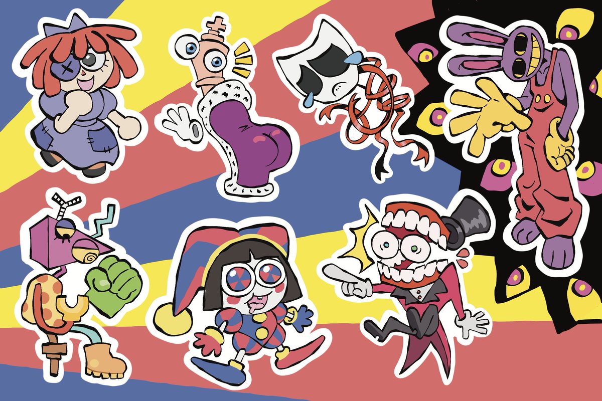heyits_mojo's tweet photo. Digital Circus Sticker Sheet! #tadc https://t.co/wZYCn2lMiL
