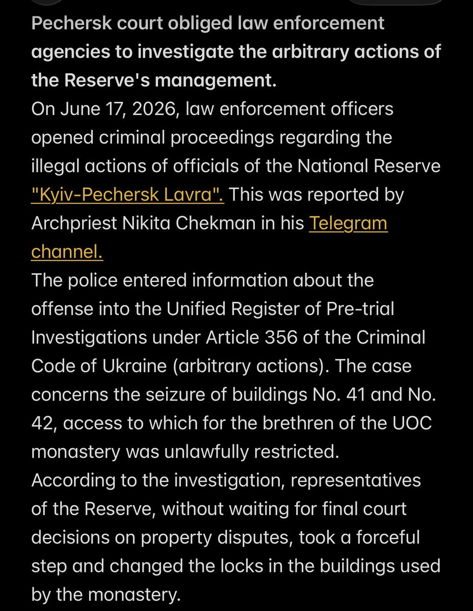 call_oforthodox's tweet photo. 🇺🇸Criminal case opened against the Reserve for seizing buildings at the Lavra

🇺🇦Проти Заповідника відкрито кримінальну справу за захоплення корпусів у Лаврі https://t.co/41bx86ge9G