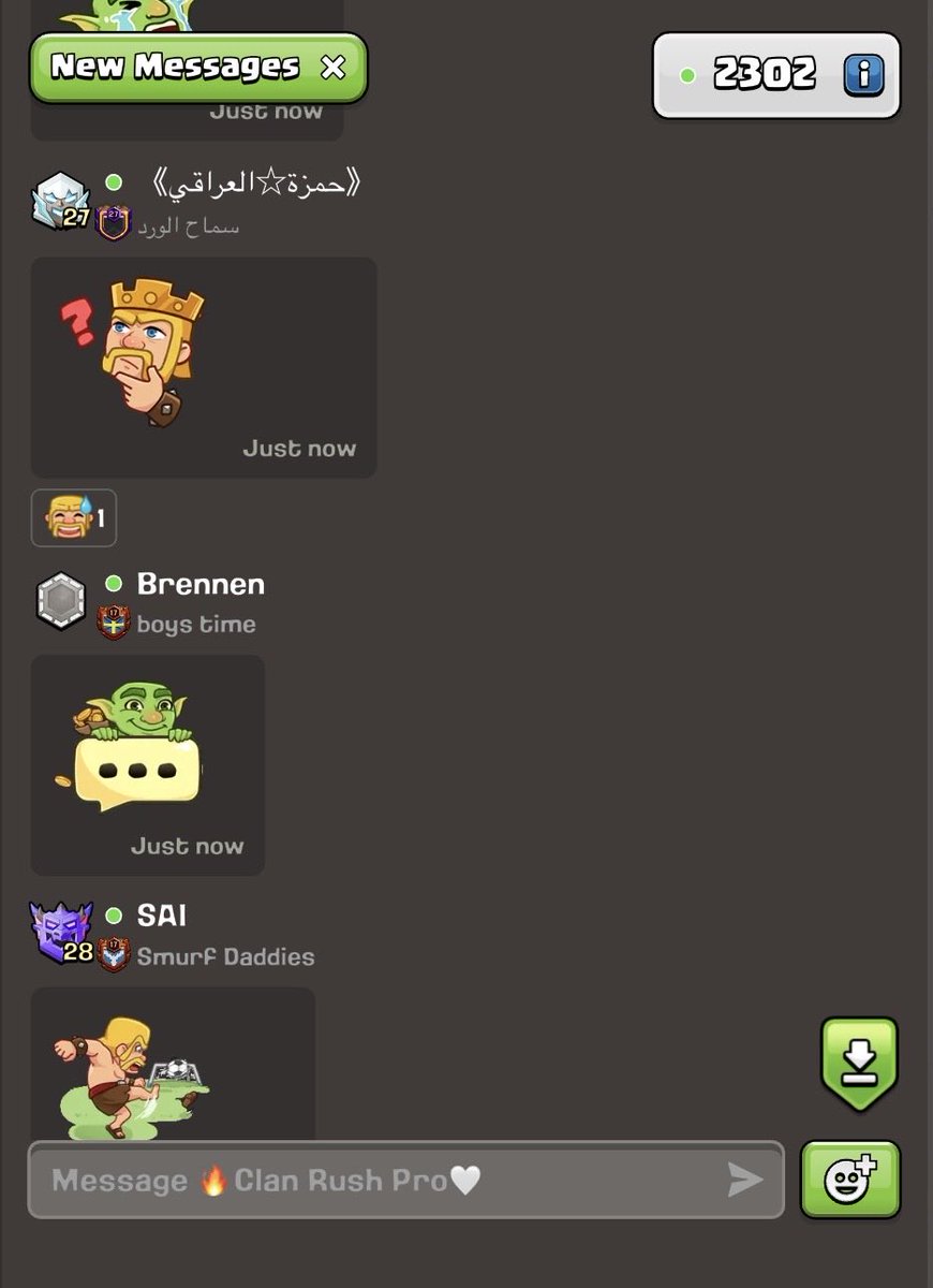 joeltlou0's tweet photo. @ClashofClans Get rid of Emotes in global chat please, they serve no purpose besides spamming and not being able to read messages https://t.co/i8EfeWEFer
