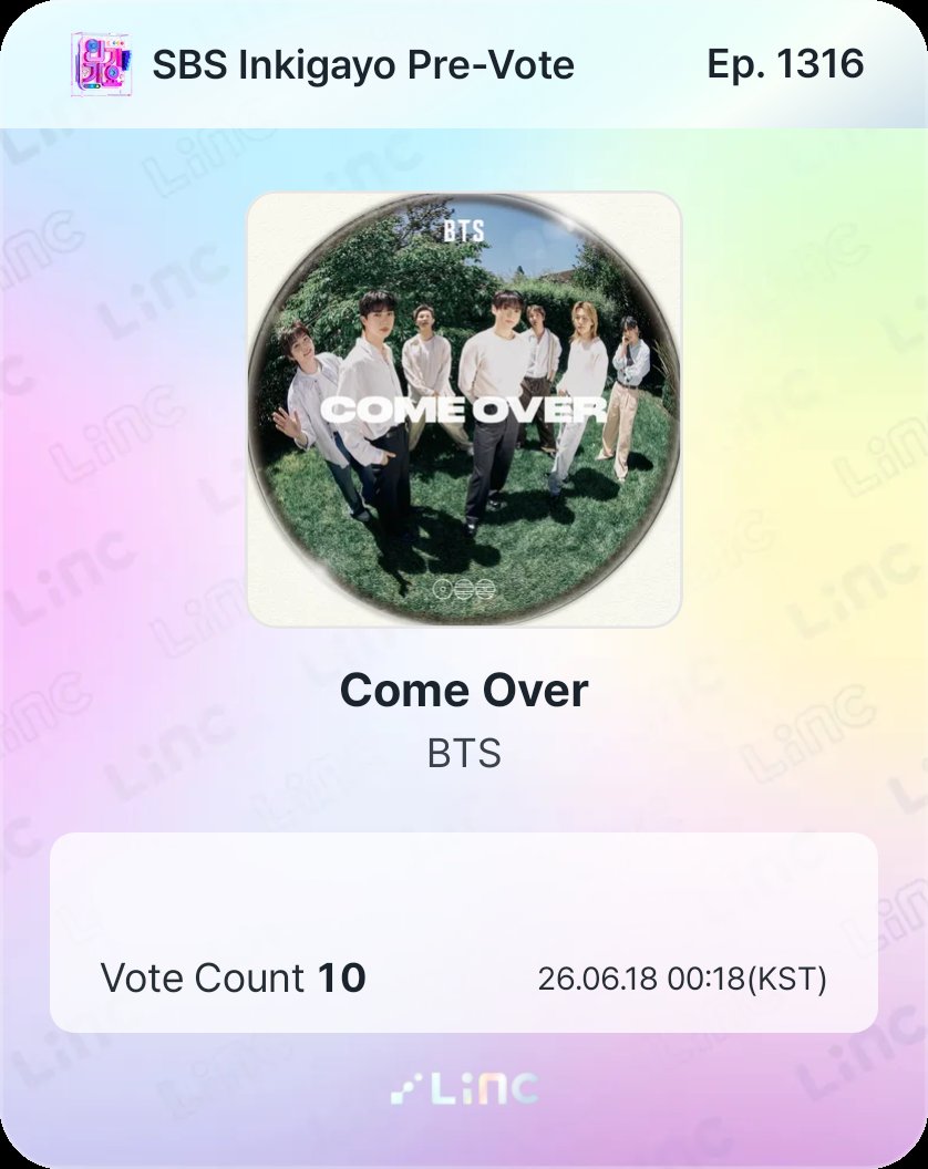 SMoonlightCrew's tweet photo. 🗳 [INKIGAYO; COME OVER (Prod, SUGA)]
Recuerda dejar tu voto en la app Linc para Come Over 🙏 hagamos nuestro mejor esfuerzo para darle a esta producción lo que se merece. Agradezcamos a Yoongi tanto amor 💜🫂

#ComeOver
#SUGA #슈가 #AgustD https://t.co/MQFCdbdzWK