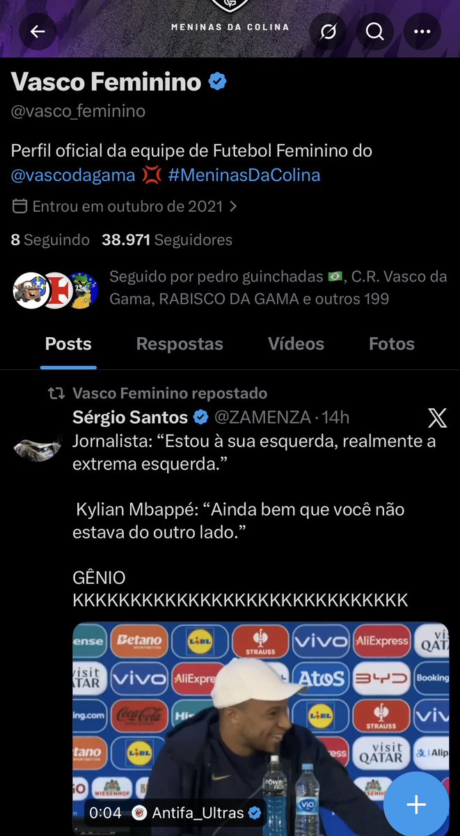 socomovasco's tweet photo. Vasco Feminino https://t.co/8pnOE2S5je