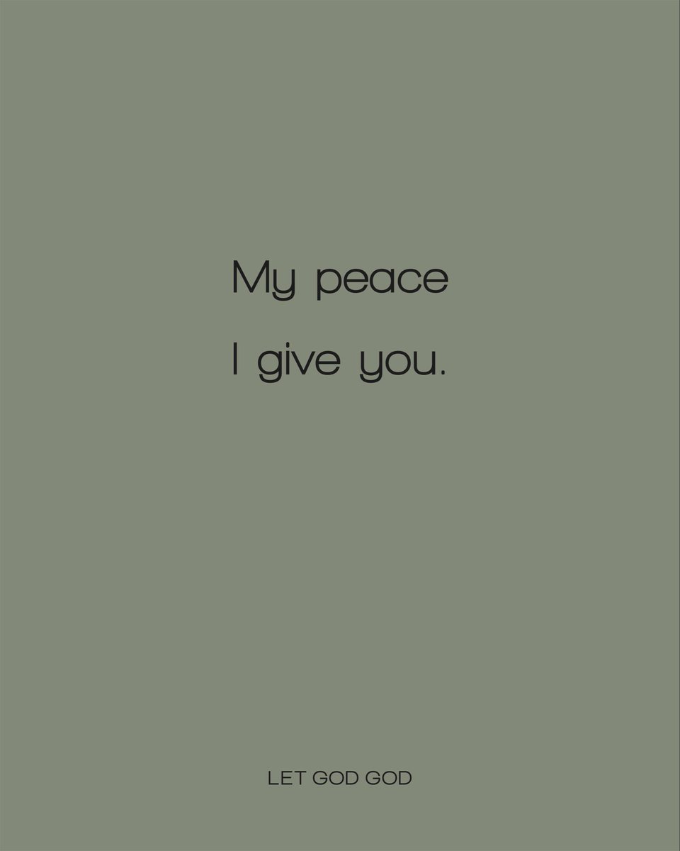 letgodgod's tweet photo. Save this promise for a heavy day.

Jesus did not promise the kind of peace the world gives. He gives peace that can remain even when circumstances are still unfinished.

You do not need to control everything to be held by God.
You do not need every answer to receive His peace.

A Scripture-rooted reminder to let go, trust God, and walk in peace today.

Let God God.

#LetGodGod #John14 #ChristianPeace #BibleVerse