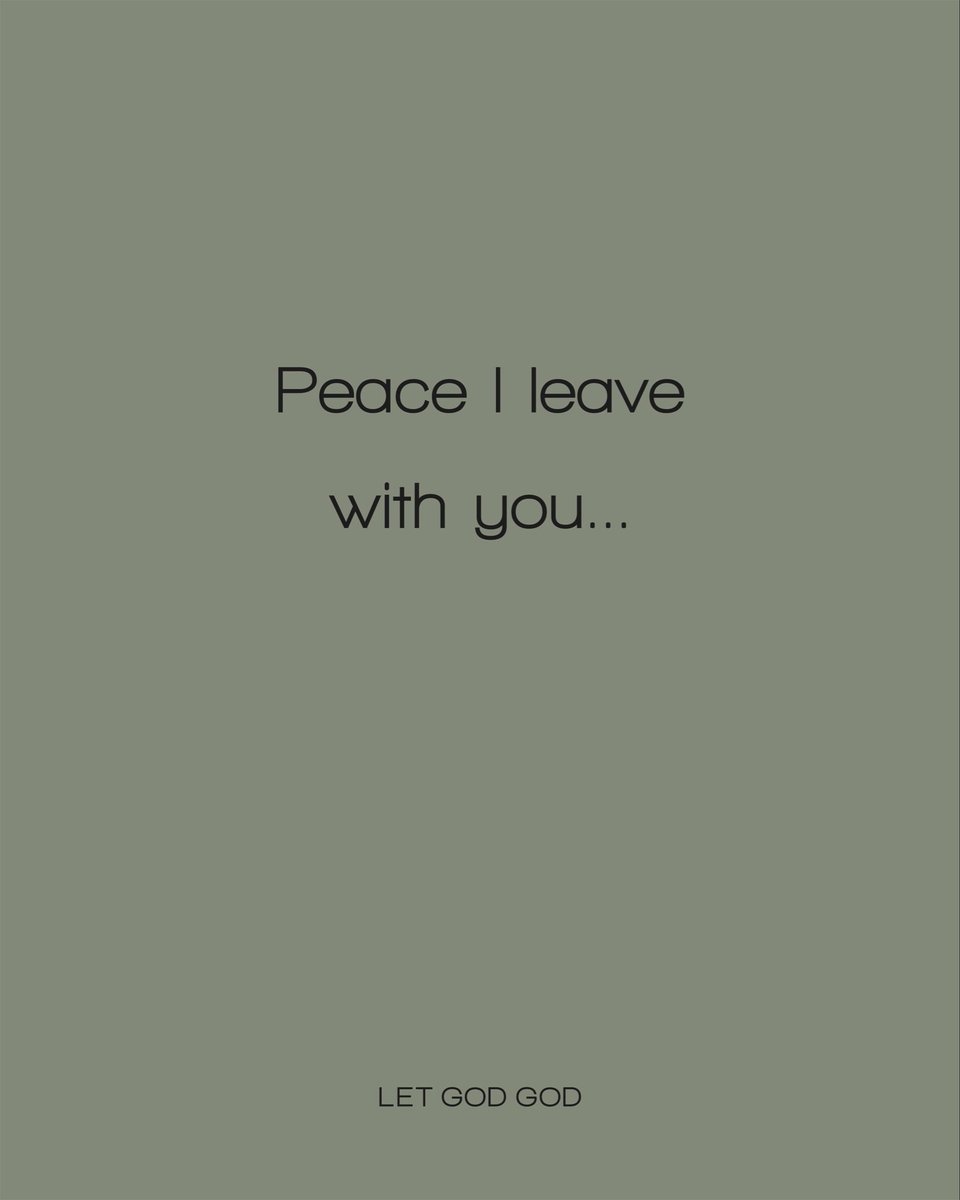 letgodgod's tweet photo. Save this promise for a heavy day.

Jesus did not promise the kind of peace the world gives. He gives peace that can remain even when circumstances are still unfinished.

You do not need to control everything to be held by God.
You do not need every answer to receive His peace.

A Scripture-rooted reminder to let go, trust God, and walk in peace today.

Let God God.

#LetGodGod #John14 #ChristianPeace #BibleVerse